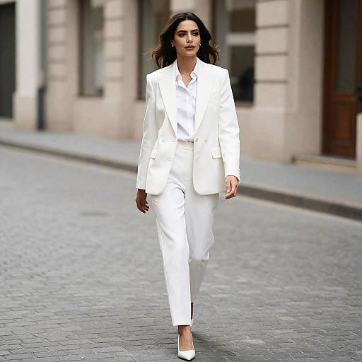 Elegant Woman in White Blazer