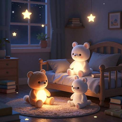 Cozy AI Toys Nighttime Scene