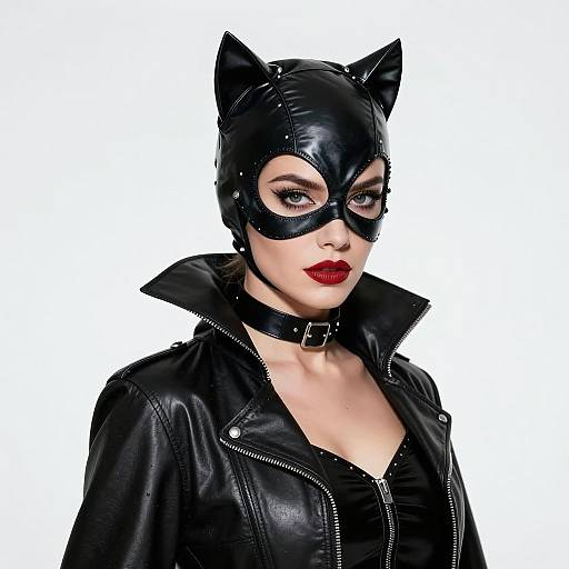 Woman in Catwoman Costume Portrait