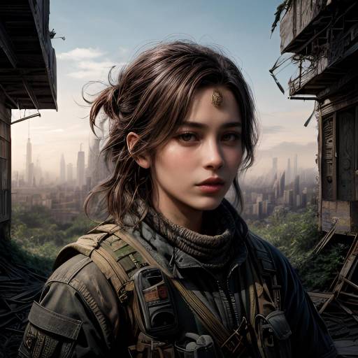 Vibrant Post-Apocalyptic Warrior Portrait