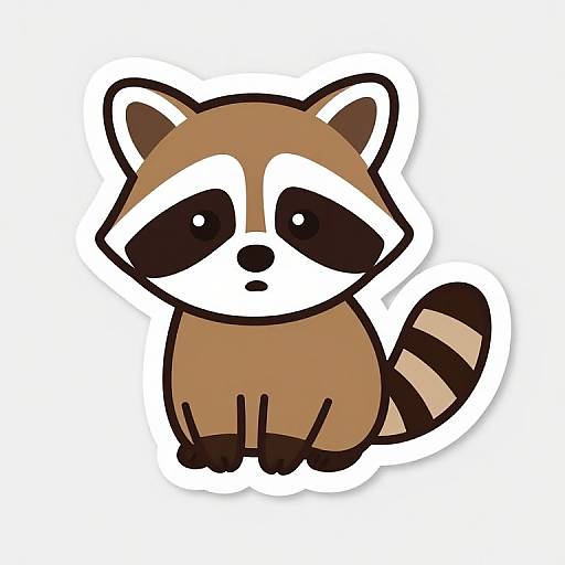 Cute Pixar-Style Baby Raccoon Sticker
