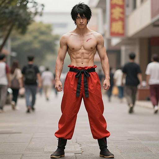 Lifestyle costume photo of Kenshiro. Cosplay clothes