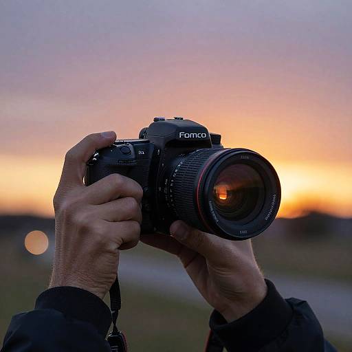 Photographer Capturing Sunset Vibrance