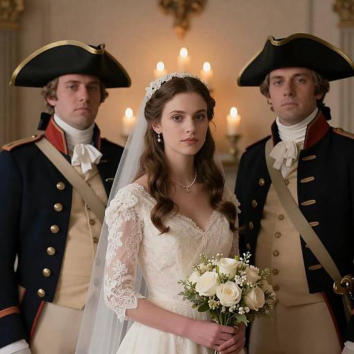 Bride with 18th-Century Soldiers