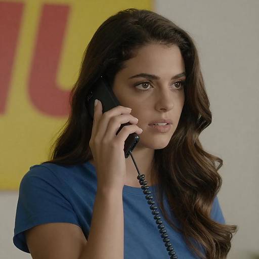 Focused Woman on Phone in Bright Setting