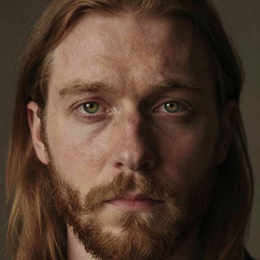 Portrait of British Man with Chesnut Hair and Beard
