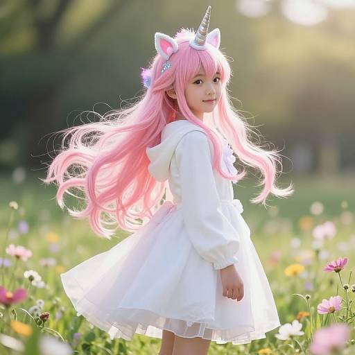 Enchanted Girl with Unicorn Hat