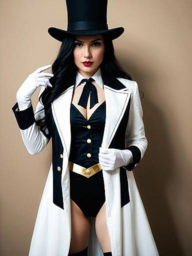 Woman in Realistic Zatanna Cosplay Costume