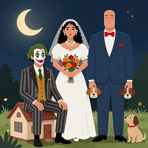 Whimsical Wedding Ceremony Under Moonlight