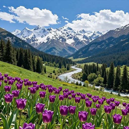 Vibrant Tulip Valley Landscape