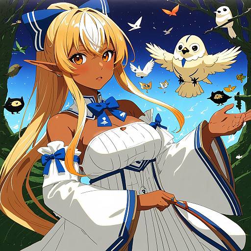 Illustration of Elfriend (shiranui flare), hololive in the style of Shunichi