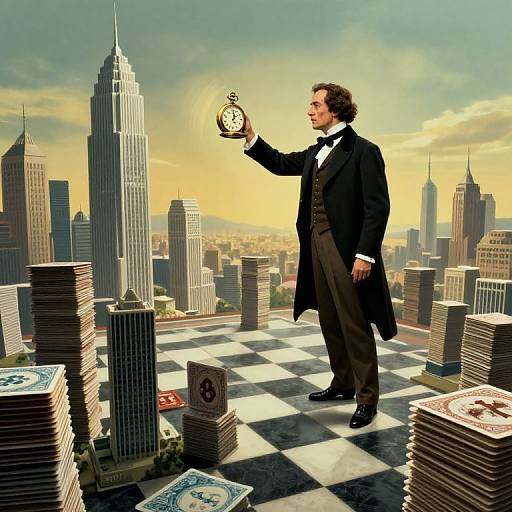 Surreal Futuristic Card Metropolis