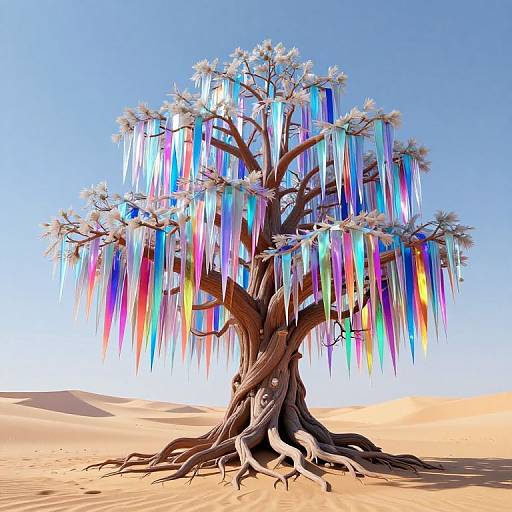 Surreal Tree with Prismatic Ribbons