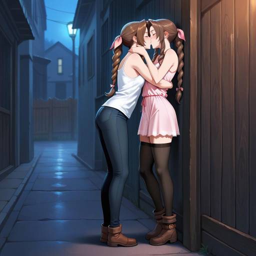Moonlit Affection: Aerith in an Alley