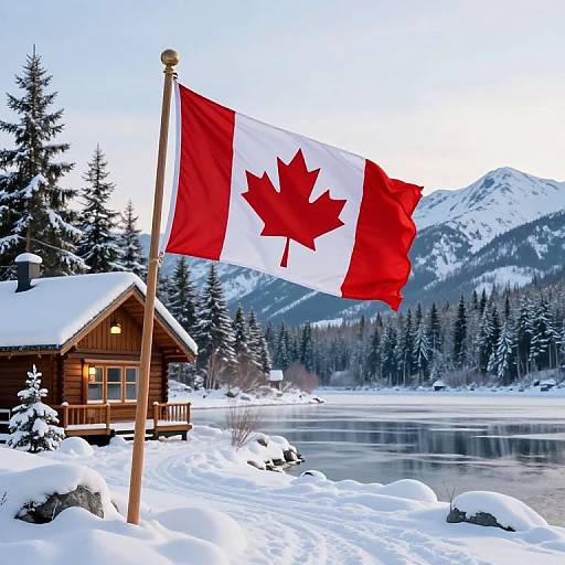 Cozy Canadiana Cabin in Snowy Mountains