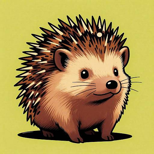 Playful Pop Art Hedgehog Comic Illustration
