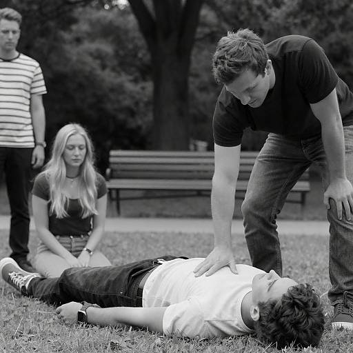 Split Black-and-White Park Photo Collage