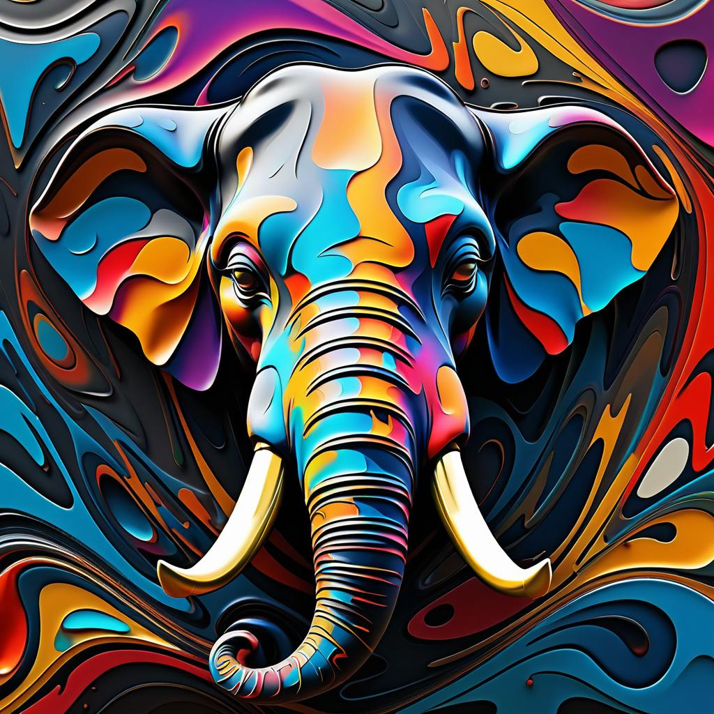 Abstract Elephant Nose in 3D Art