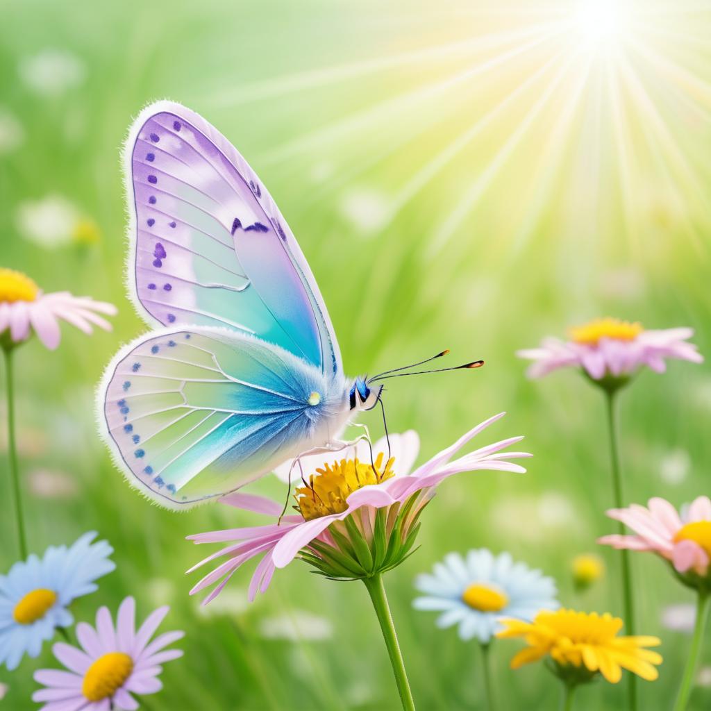 Delicate Butterfly on Spring Flower