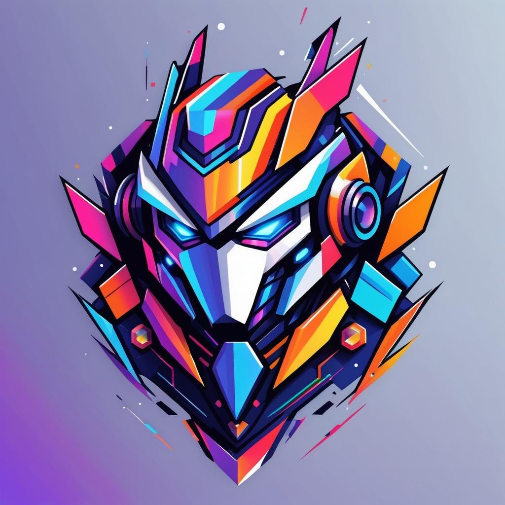 Futuristic Mechashot Robot Sticker Design