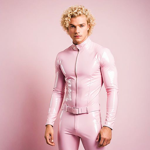 Man in Pink Latex Suit