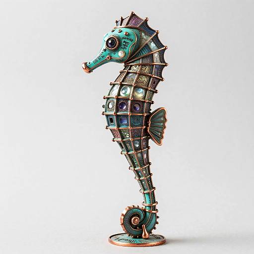 Art Nouveau Cybernetic Seahorse Model