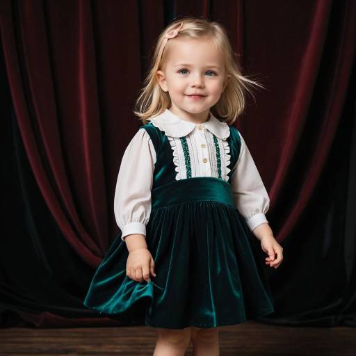 Smiling Toddler Girl in Velvet Dress