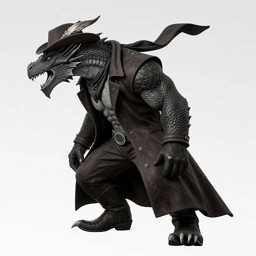 Muscular Western Dragon Cowboy