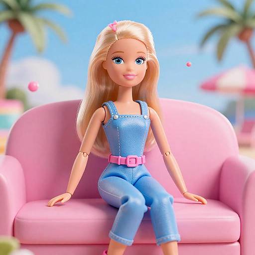 Pixar-Style Cartoon Girl on Sofa