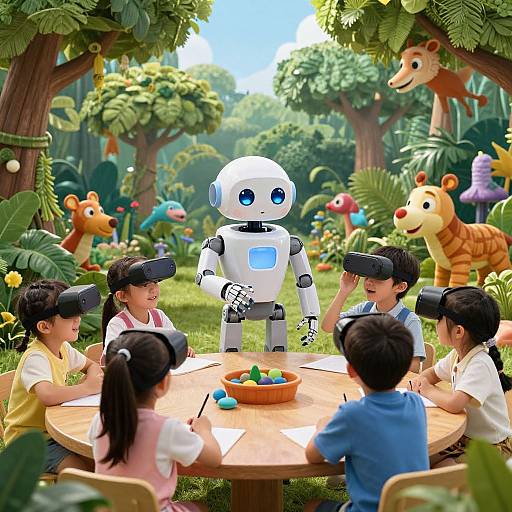 Robot Teacher Leads Jungle Science Lesson