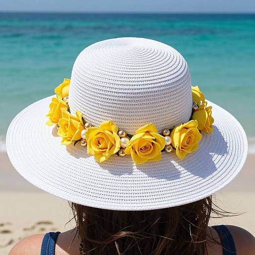 Elegant Summer Hat with Yellow Roses