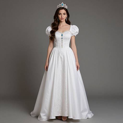 Realistic Enchanted Princess in White Dress