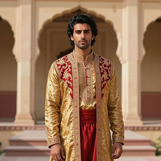 Man in Traditional Indian Prince Costume