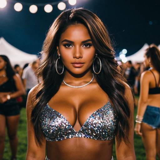 Glamorous Festival Look with Glitter Outfit