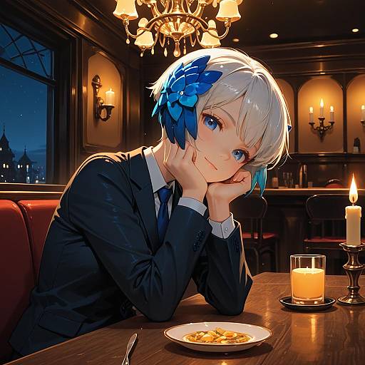 Gwendolyn Tennyson in Elegant Restaurant