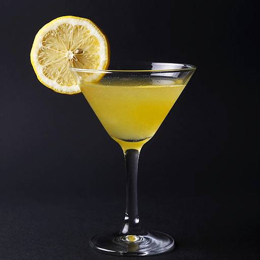 Vibrant Yellow Martini Cocktail Photo
