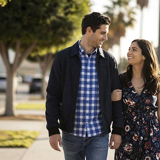 Joyful Outdoor Stroll of a Couple