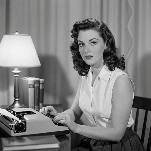 1950s Desk Portrait in Black-and-White