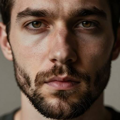 Hyperrealistic Portrait with Textured Beard