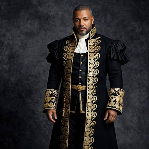 African American Man in Elizabethan Othello Cosplay Costume