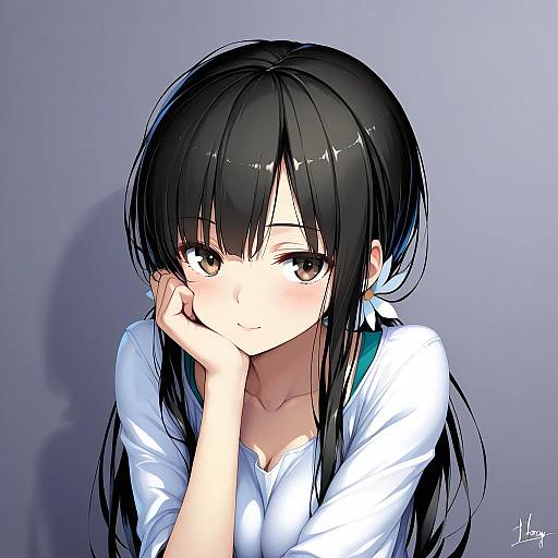 Illustration of Asahina hiyori, kagerou project in the style of Hong (white spider)