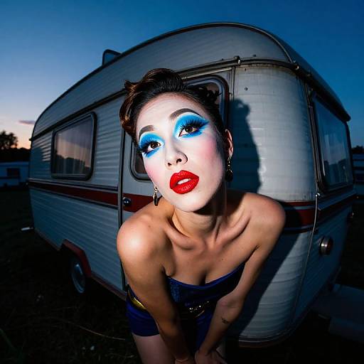 Enigmatic Circus Performer in Twilight