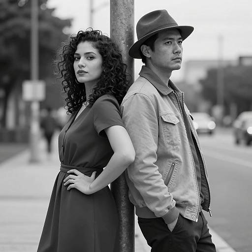 Contrasting Silhouettes: Back-to-Back Portrait