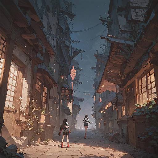 Tifa Lockhart in Dark Alley Night