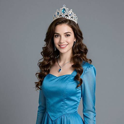 Elegant Woman in Blue Dress