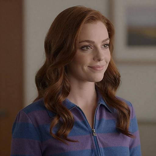 Woman in Checkered Jacket: Indoor Portrait