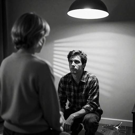 Intense Black-and-White Portrait of Two