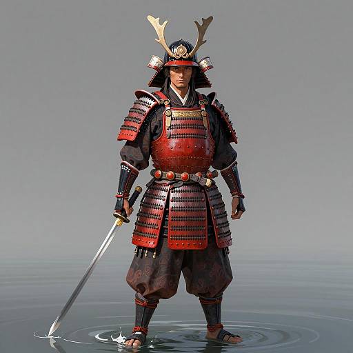 Stern Samurai in Shallow Water