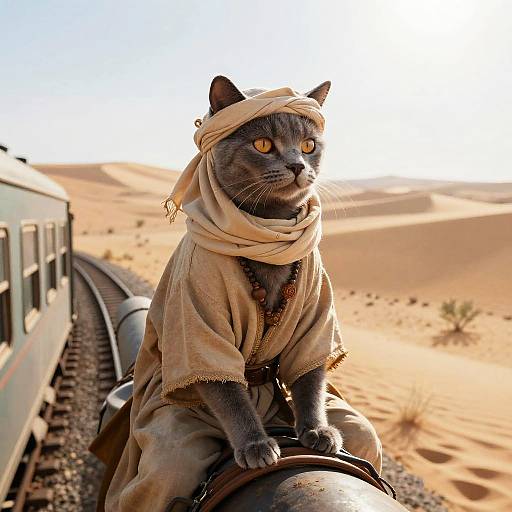 Nomad Cat Journey Through Dunes