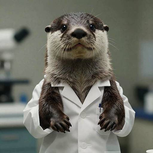 Photorealistic Anthropomorphic Otter Scientist